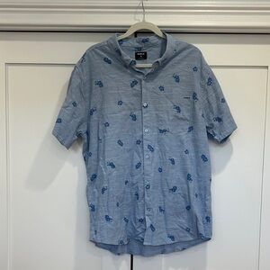 NWT Men’s Hurley Light Blue Floral Button Down Shirt - Size XL